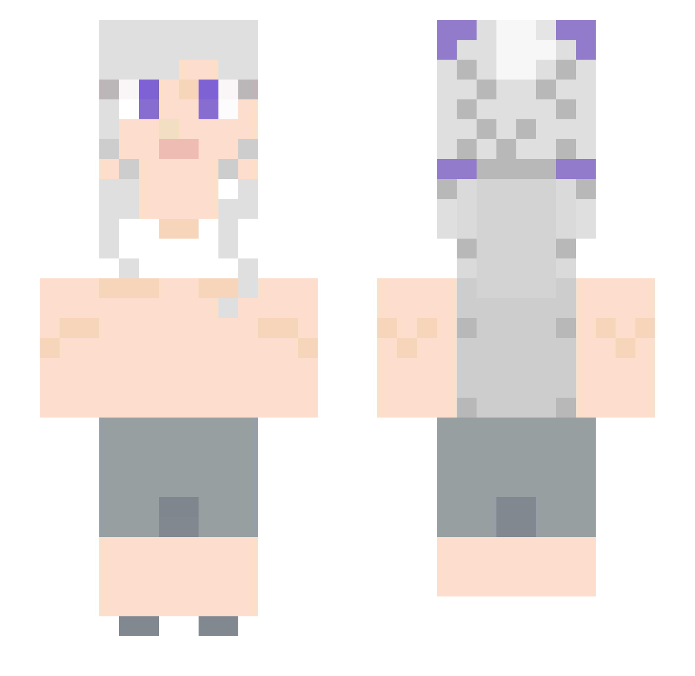 Devilner Minecraft skin, front and back view