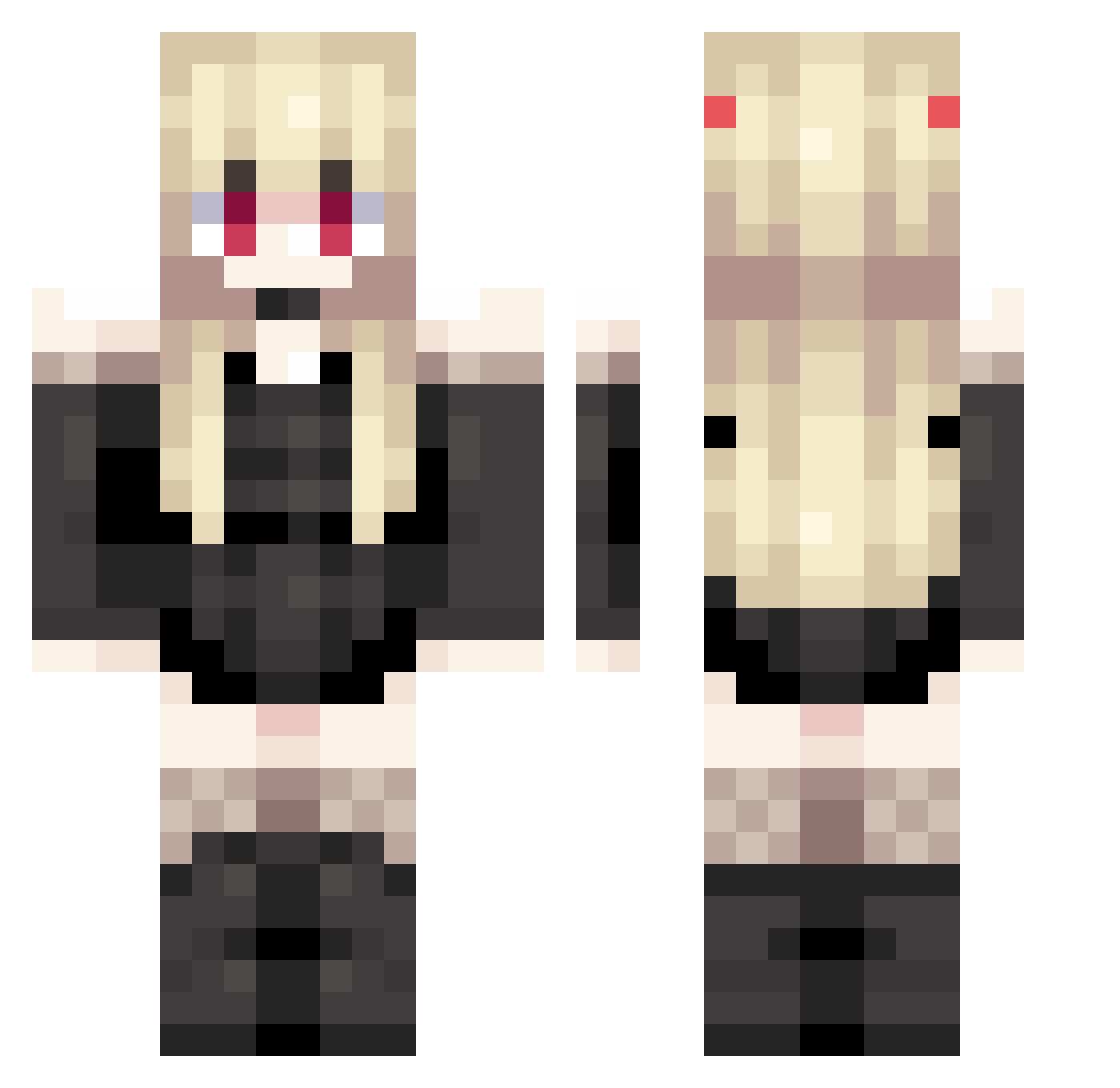 sillycat356 Minecraft skin, front and back view