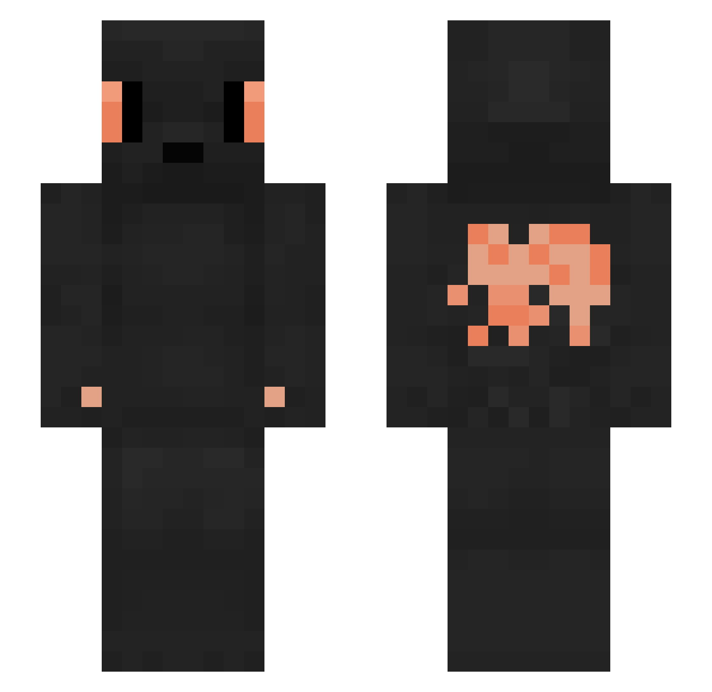 Rubizeik Minecraft skin, front and back view