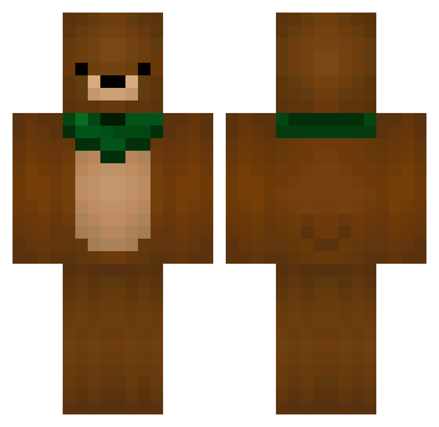 Poetry Minecraft skin, front and back view