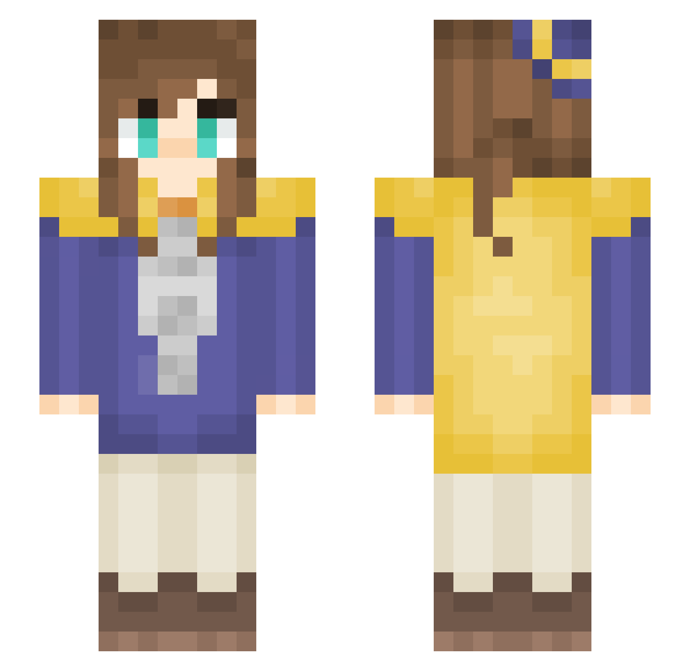 Ballyh0o Minecraft skin, front and back view
