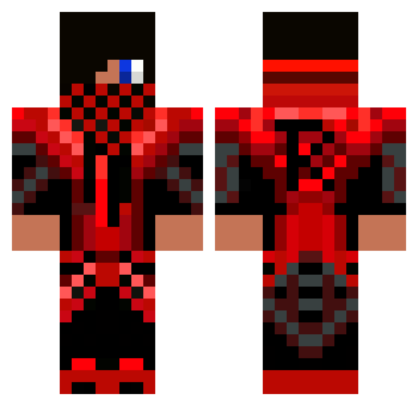Rocknin Minecraft skin, front and back view