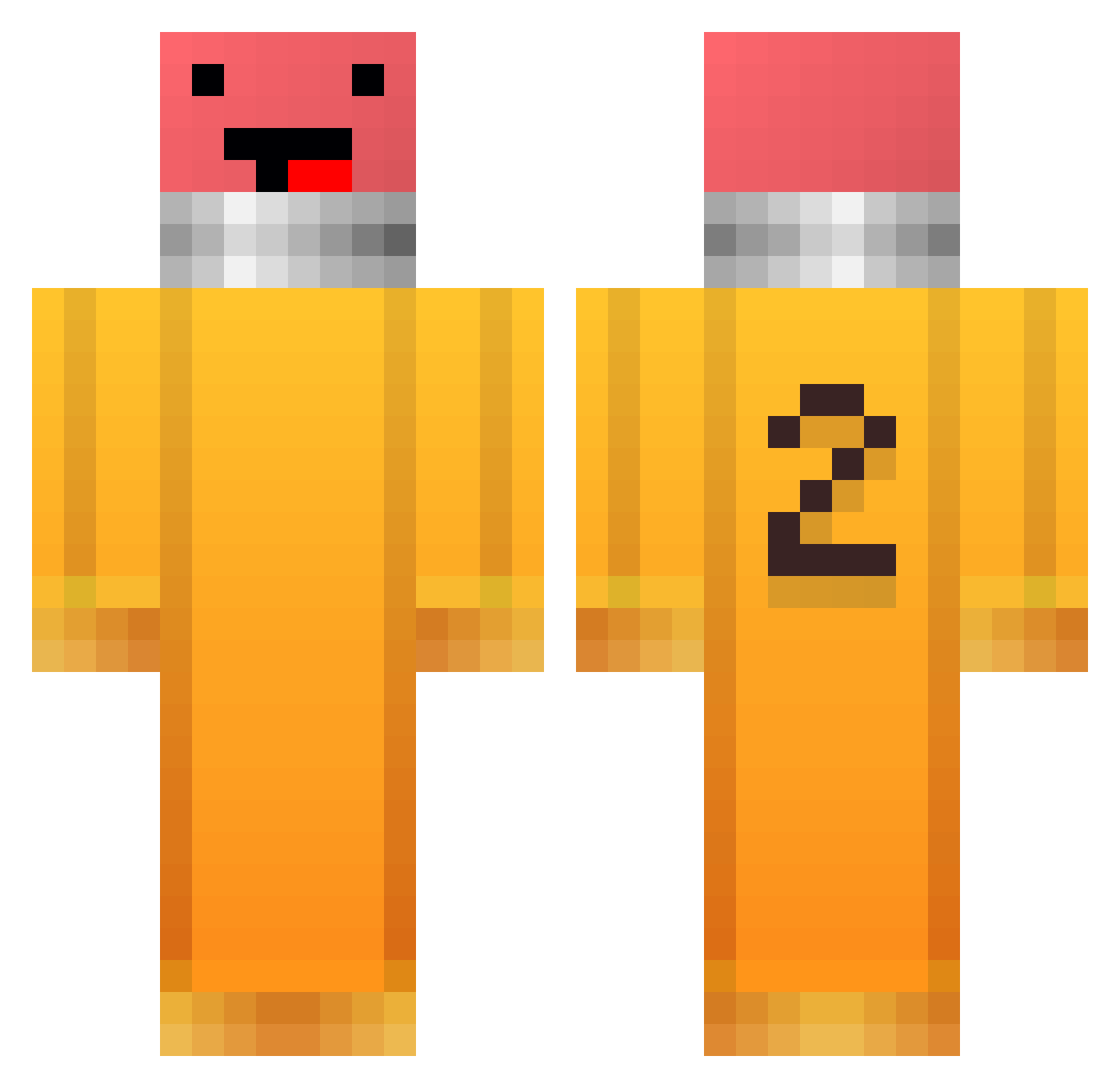 bradoon Minecraft skin, front and back view