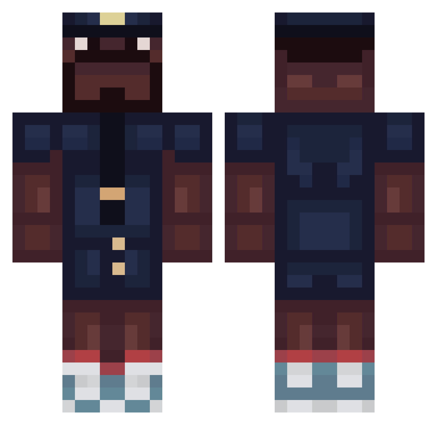 MA1COL Minecraft skin, front and back view