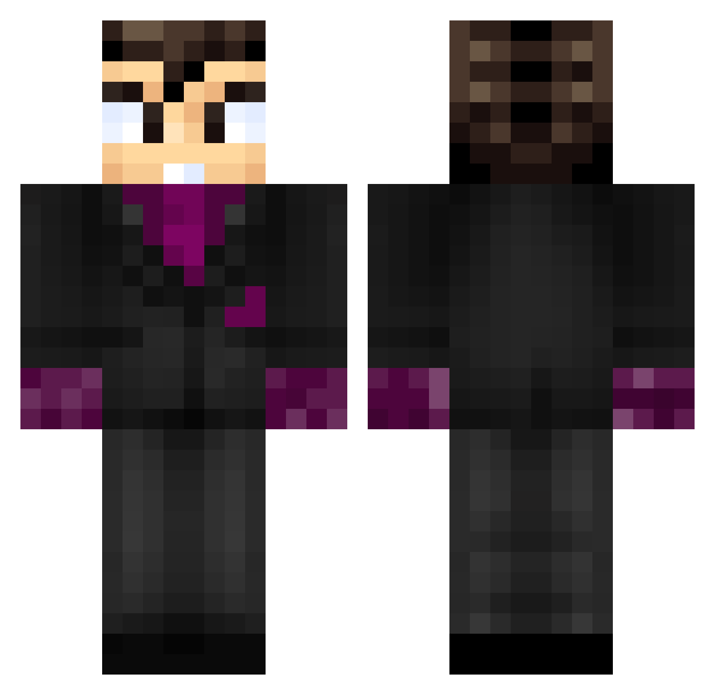 SPXSZ1 Minecraft skin, front and back view