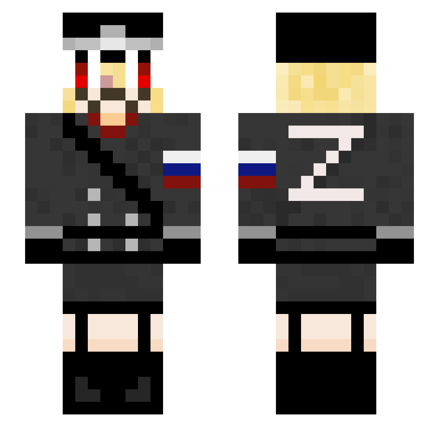 RomanPerson Minecraft skin, front and back view