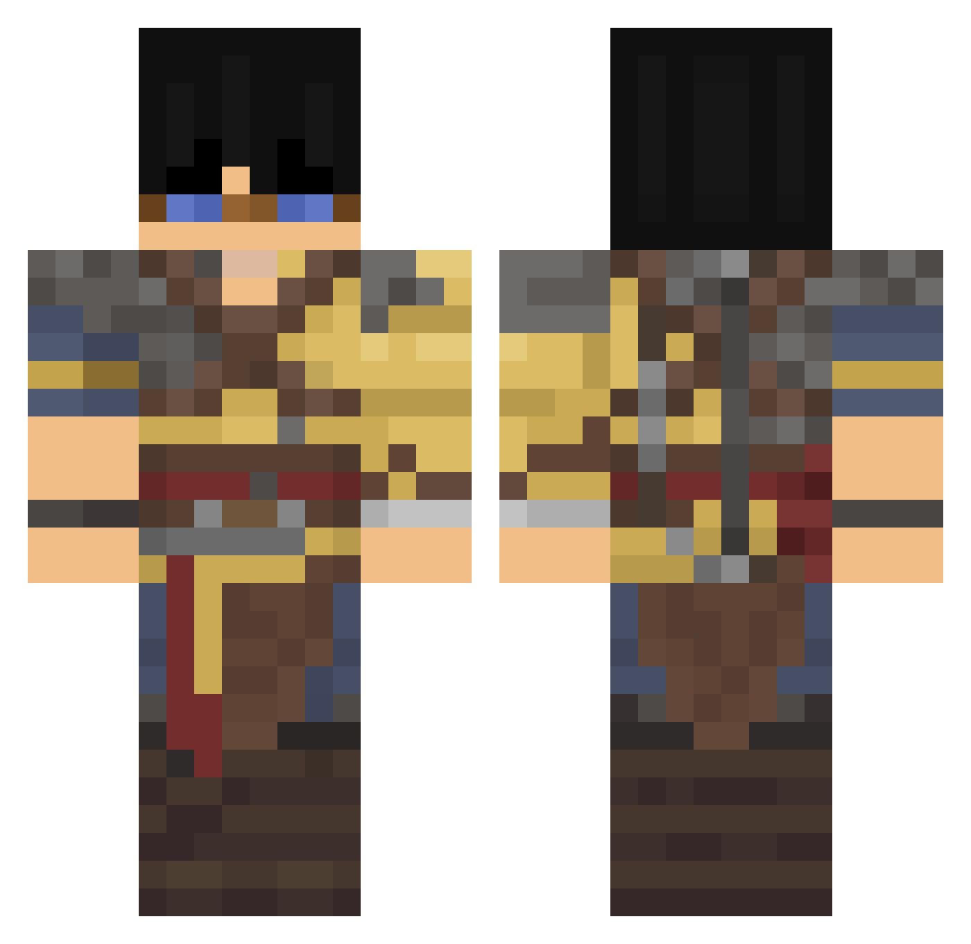 yRyuki Minecraft skin, front and back view