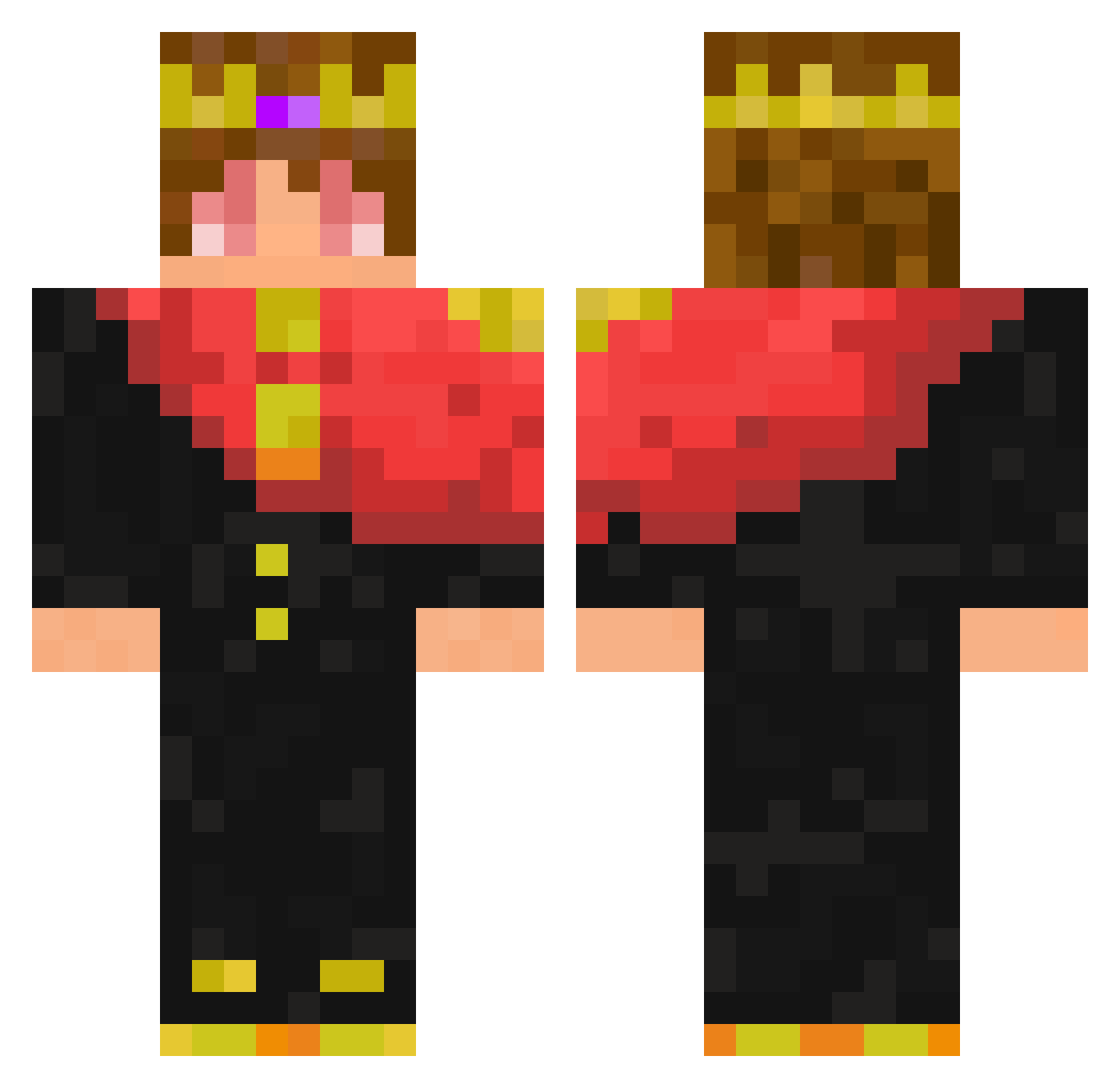 Lazurs1k Minecraft skin, front and back view