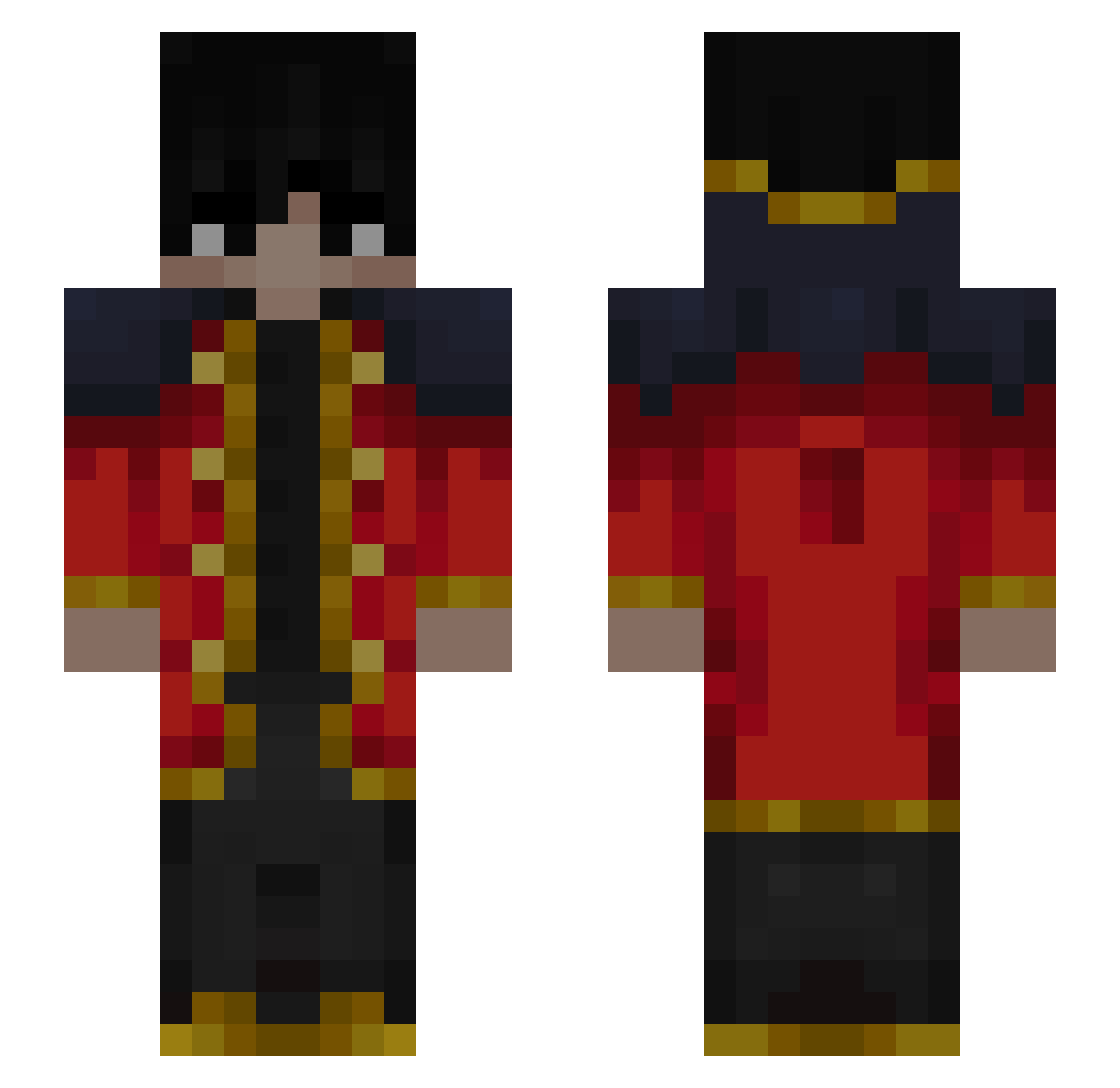 Izanagui_ Minecraft skin, front and back view