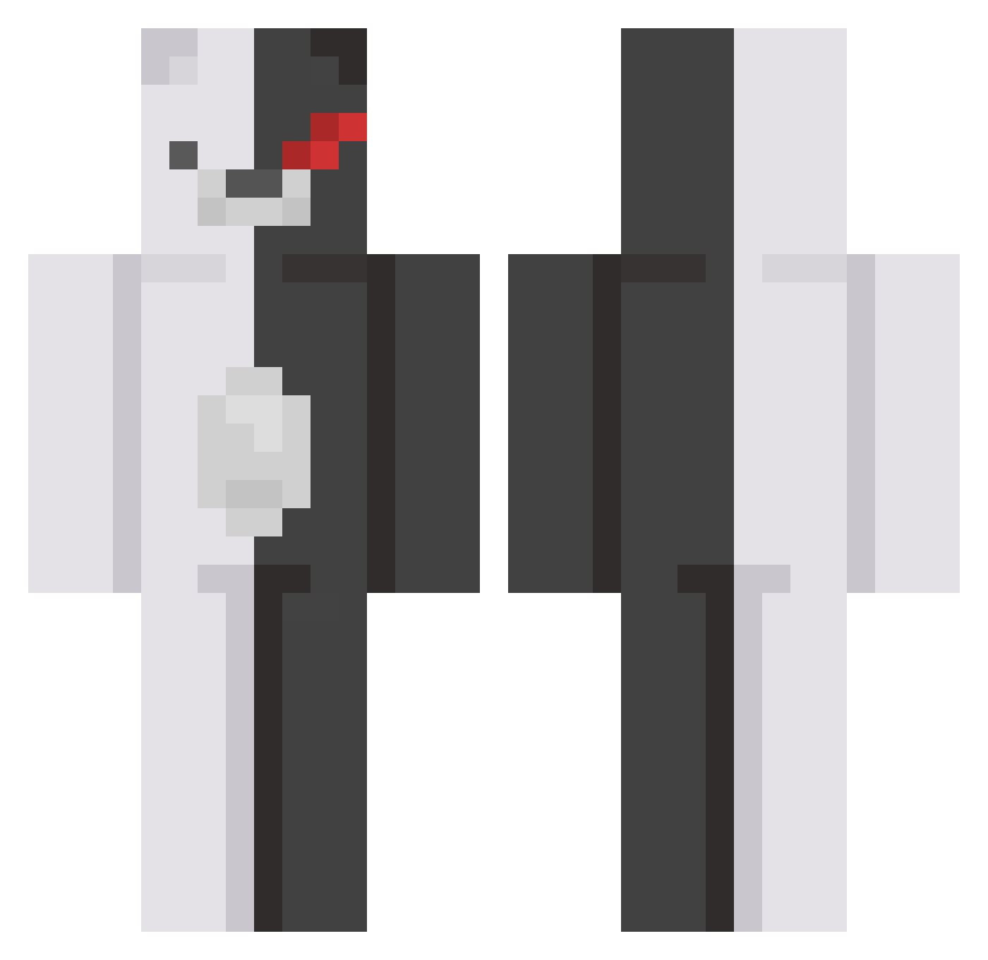 rontor Minecraft skin, front and back view