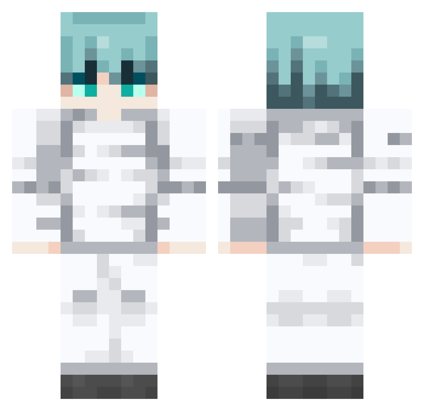 Akima_Oxlung Minecraft skin, front and back view