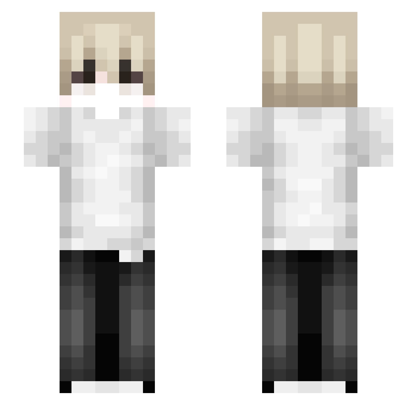 egostiic Minecraft skin, front and back view