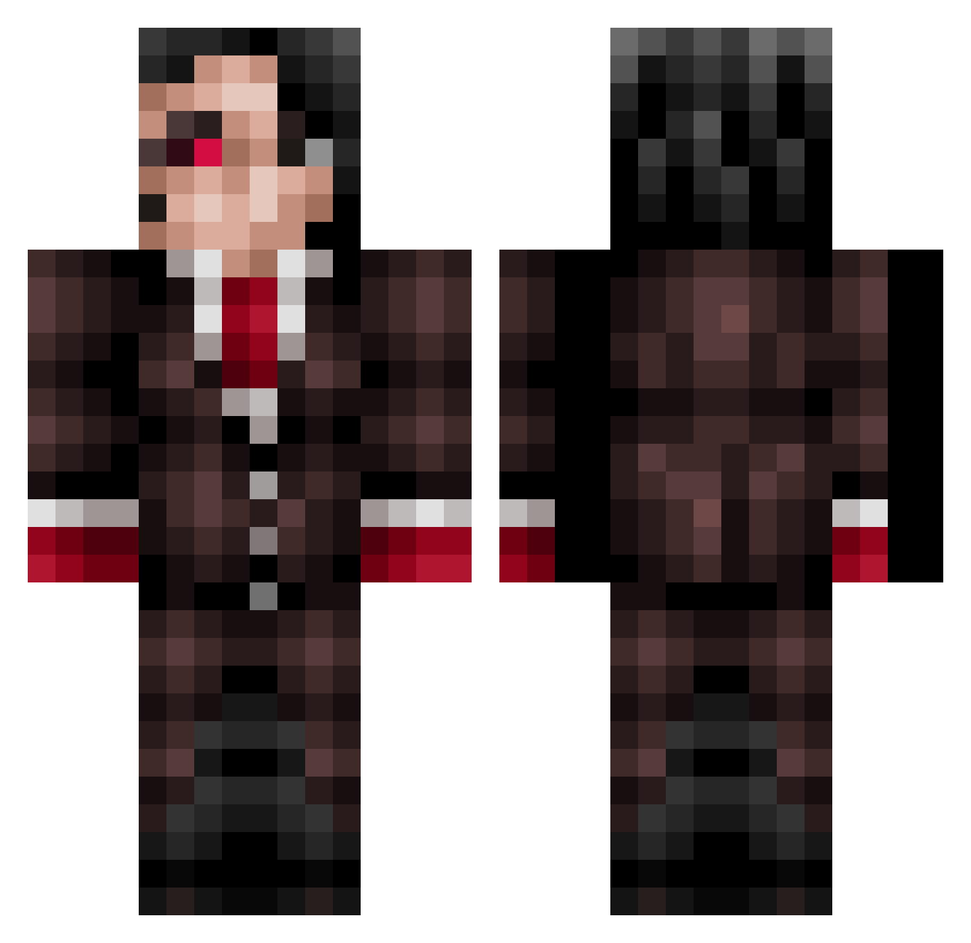 Zenova71 Minecraft skin, front and back view