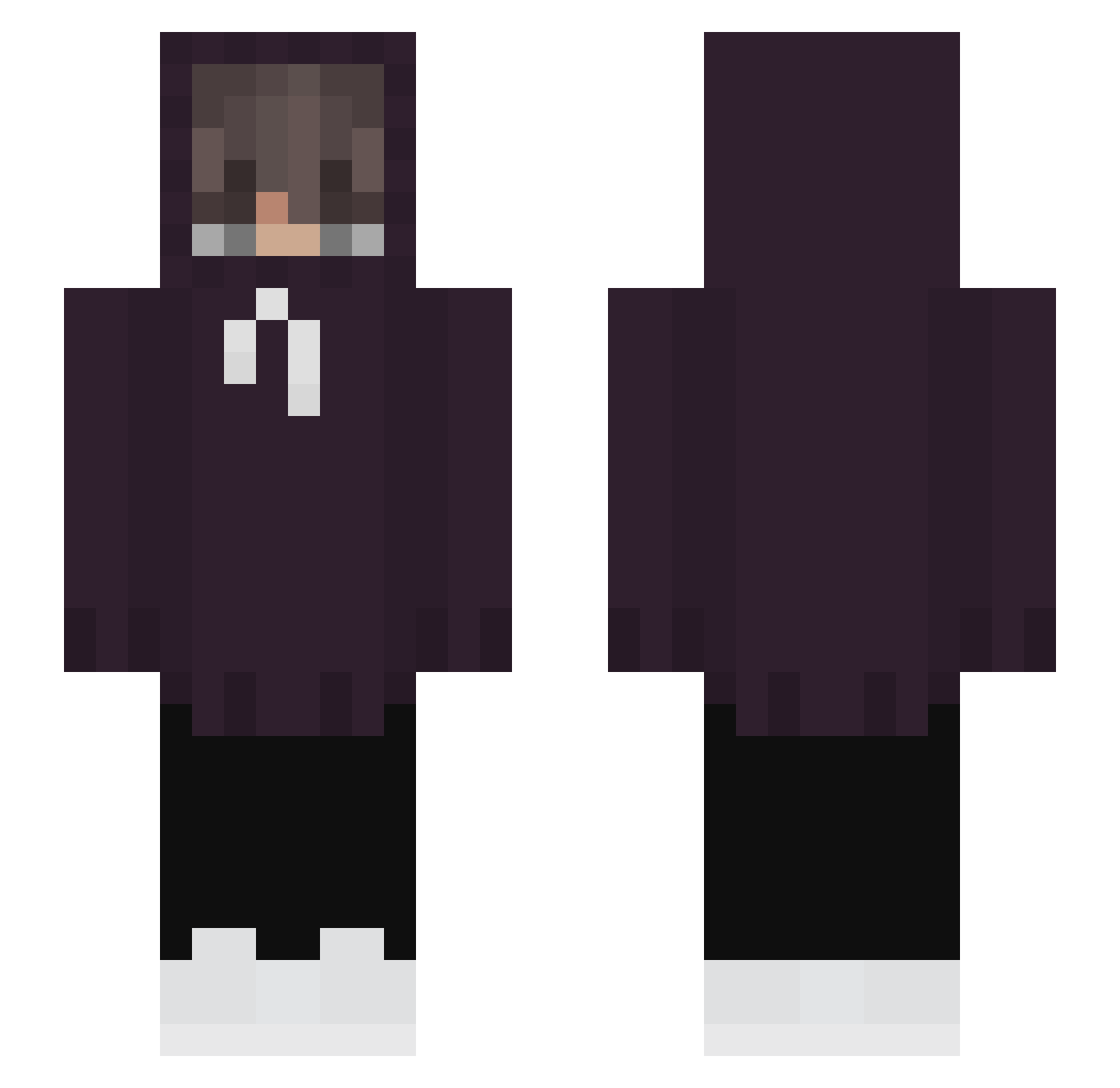 StrawsVisual Minecraft skin, front and back view