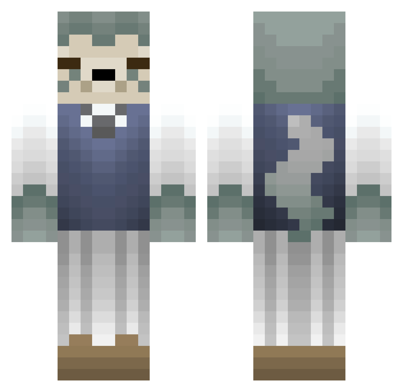 spookypips Minecraft skin, front and back view