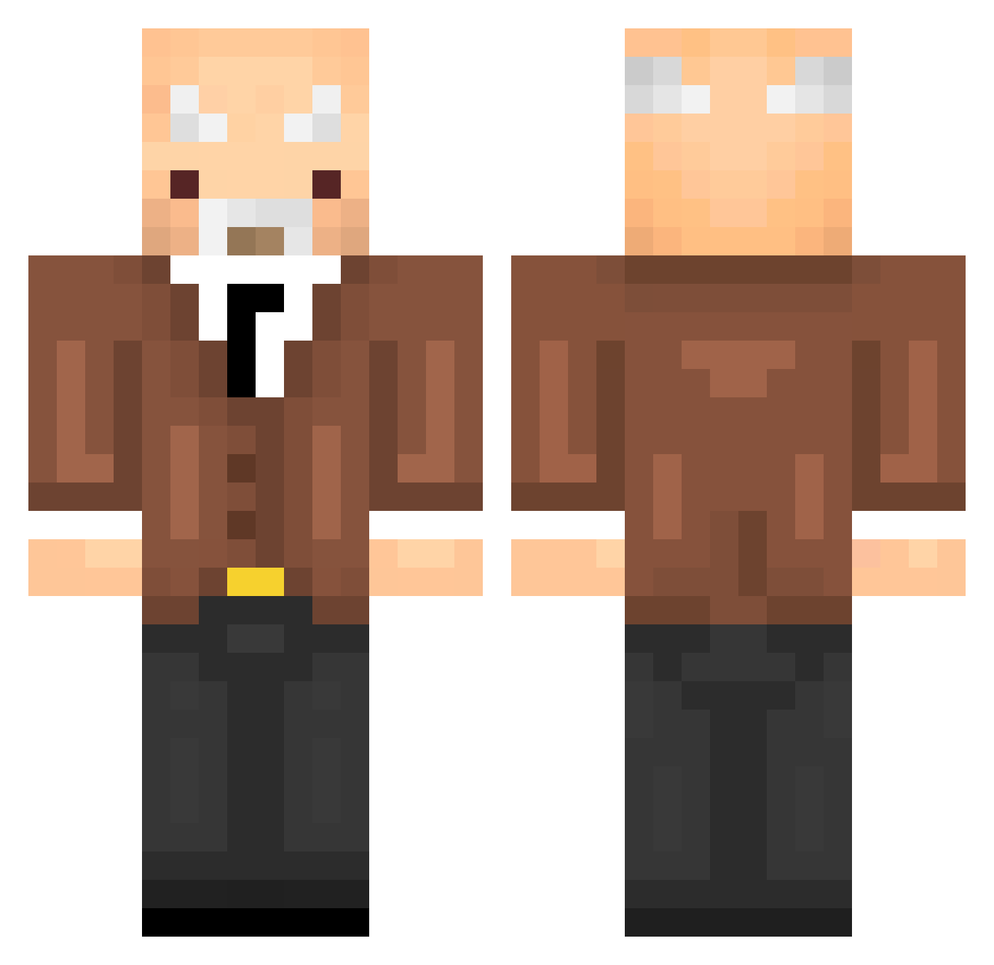 Vigorius Minecraft skin, front and back view