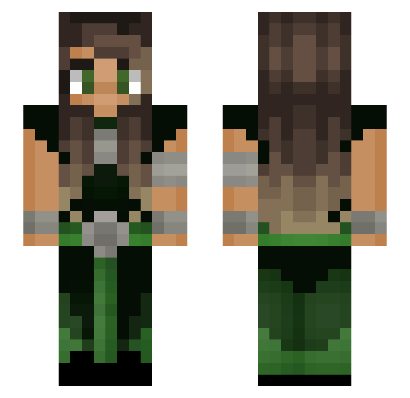 slokx Minecraft skin, front and back view