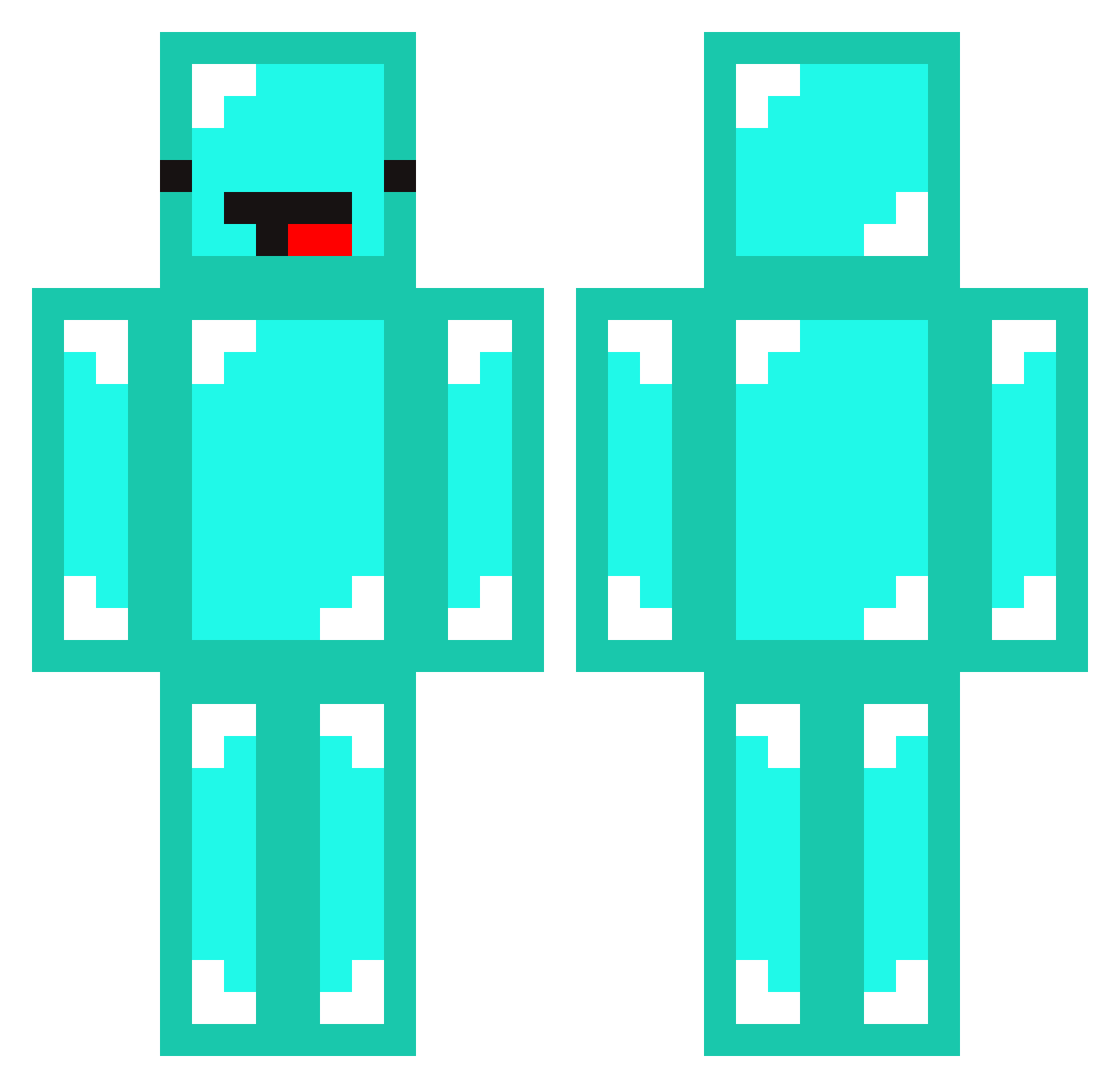 Fysger Minecraft skin, front and back view