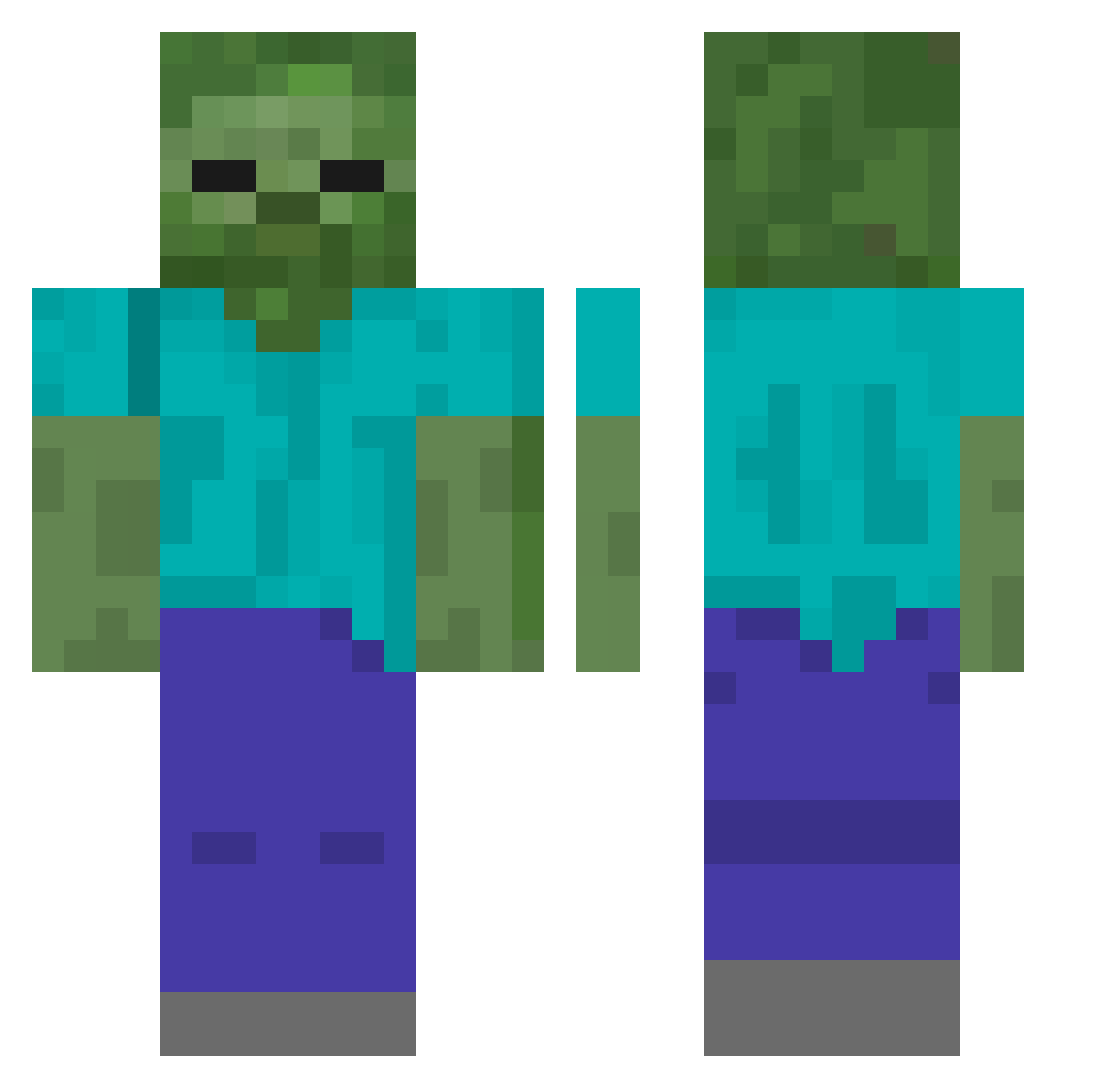 HYUNWOO1011 Minecraft skin, front and back view