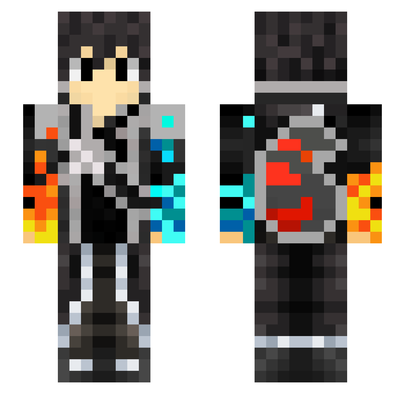 Coda Minecraft skin, front and back view