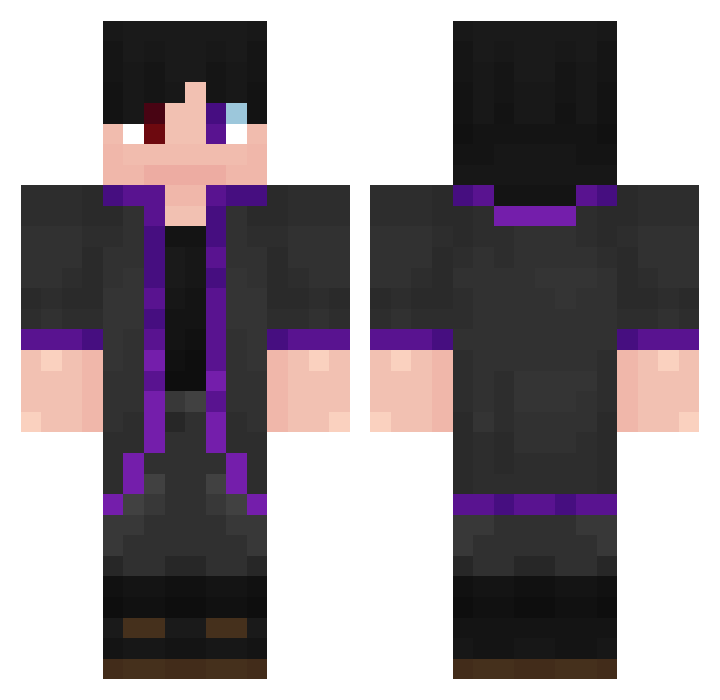 DeinozeDino Minecraft skin, front and back view