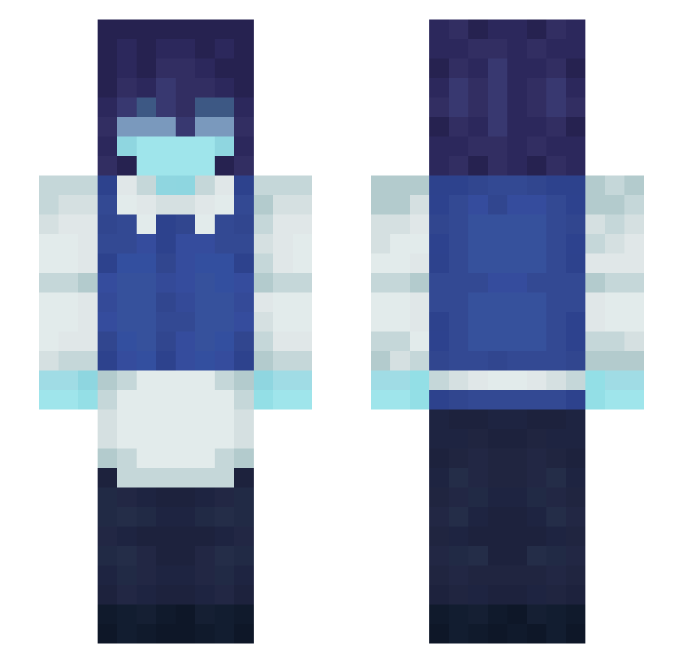 Drewnoir Minecraft skin, front and back view