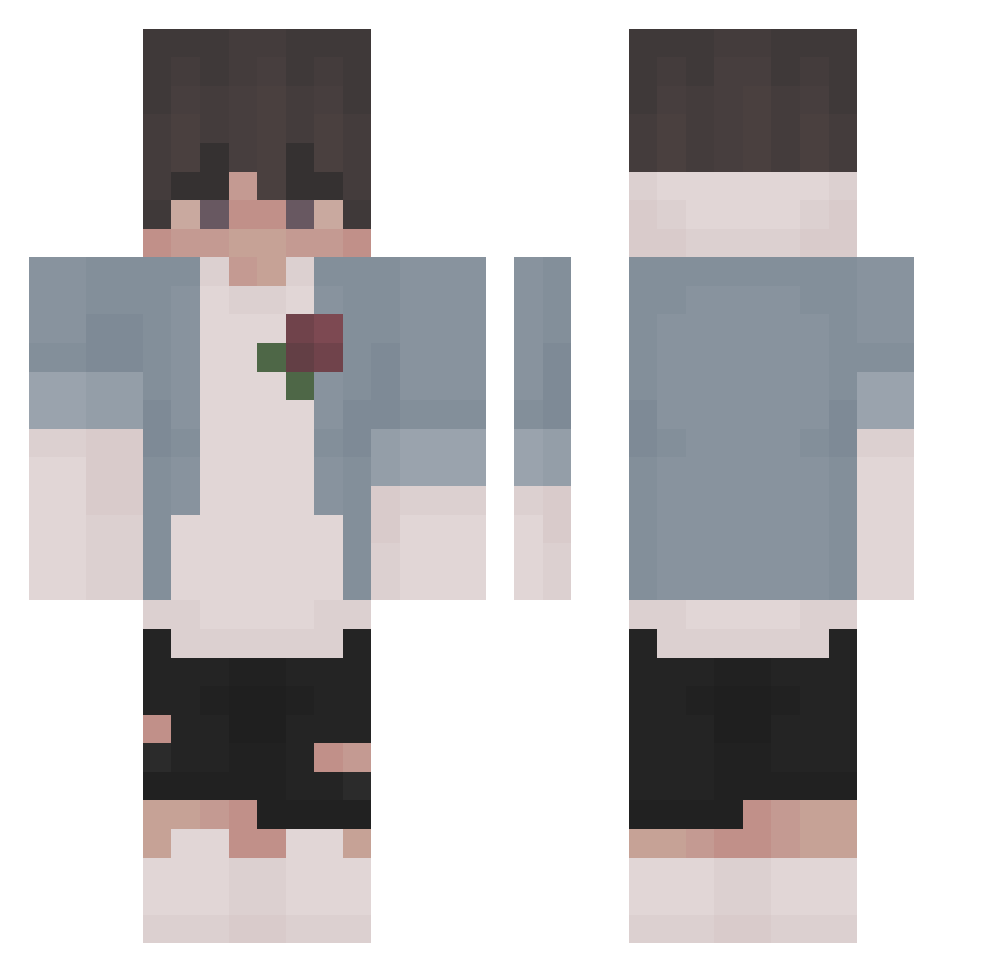 Uszczelka Minecraft skin, front and back view