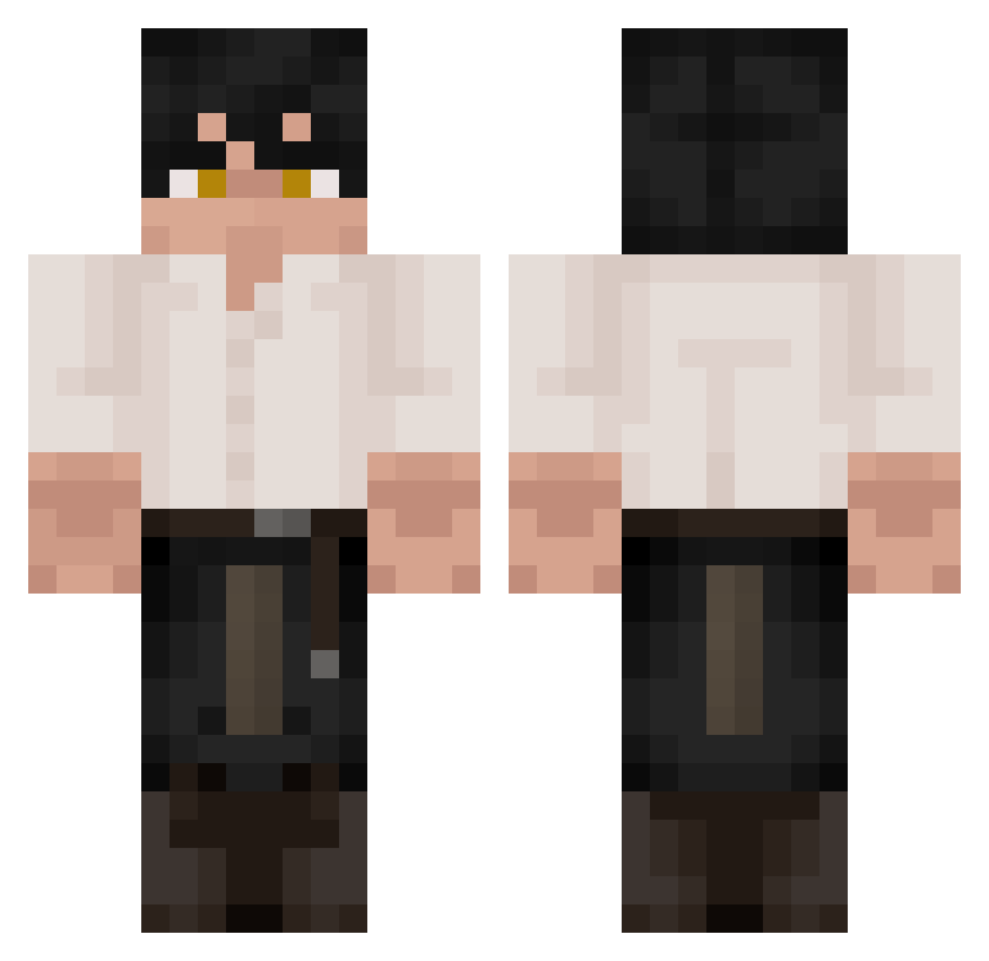 KartillO Minecraft skin, front and back view