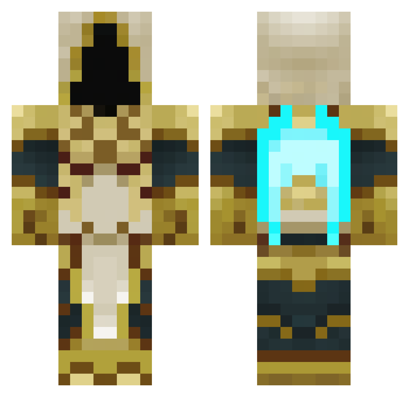 MizanUwU Minecraft skin, front and back view