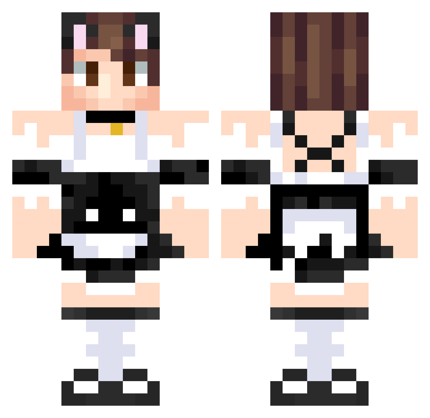 tonsocats Minecraft skin, front and back view