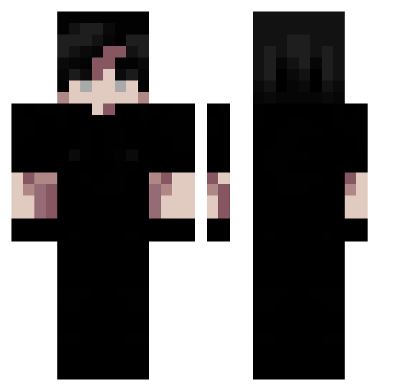 SwimmingClouds Minecraft skin, front and back view