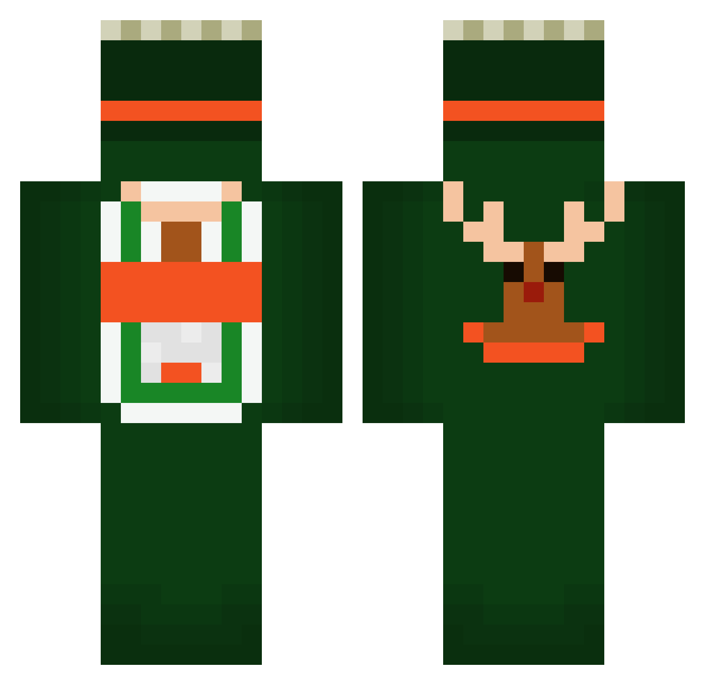 Jagermeister01 Minecraft skin, front and back view