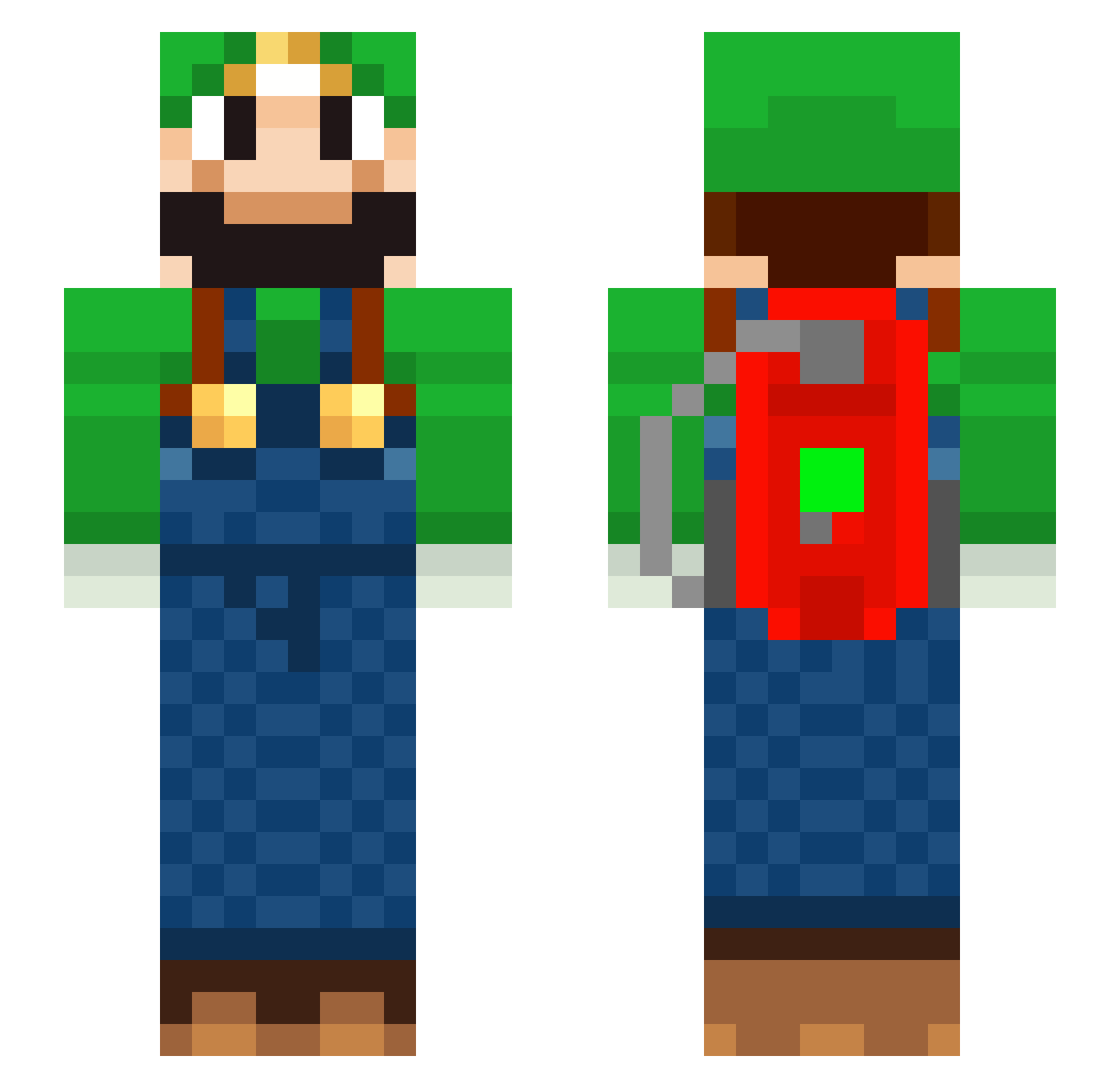cr1sisT47 Minecraft skin, front and back view