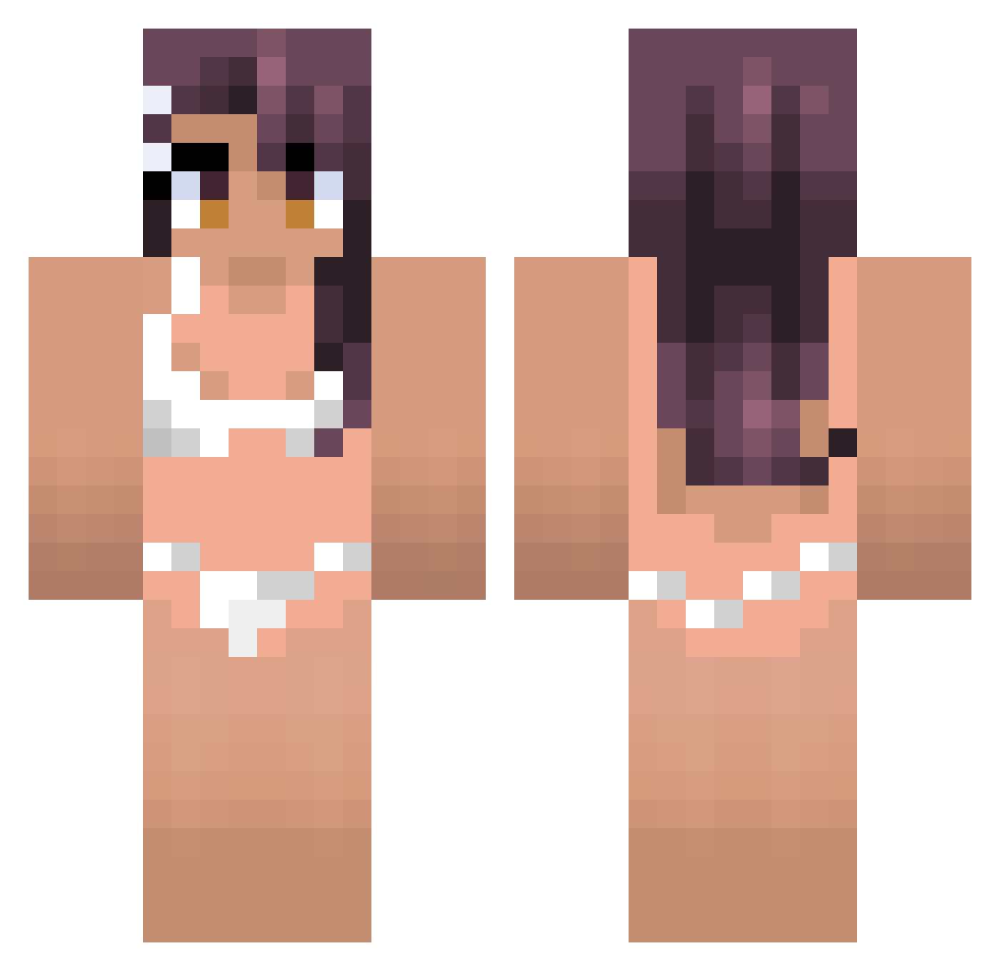 39toni Minecraft skin, front and back view
