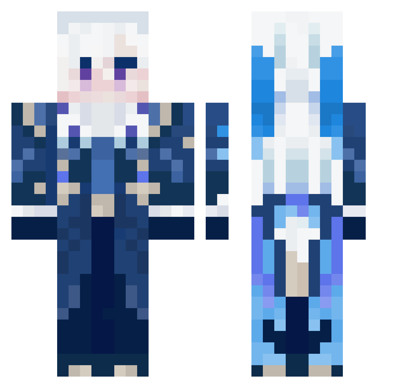 Neuvi Minecraft skin, front and back view