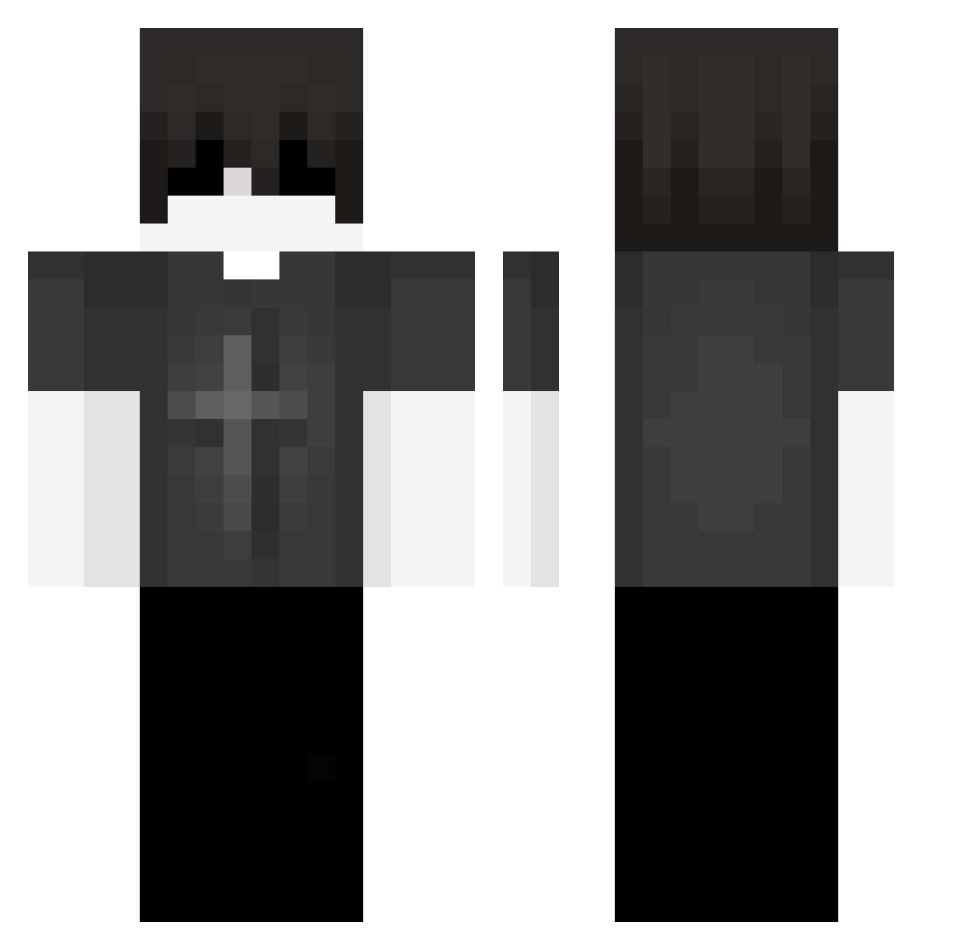 Plyh Minecraft skin, front and back view