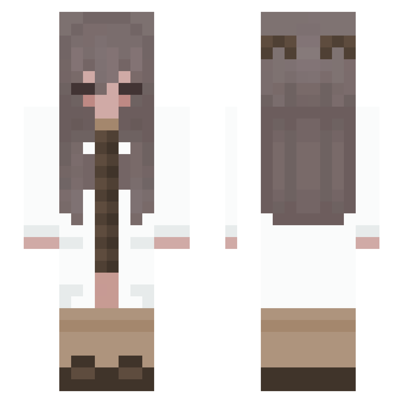 Theatercult8 Minecraft skin, front and back view