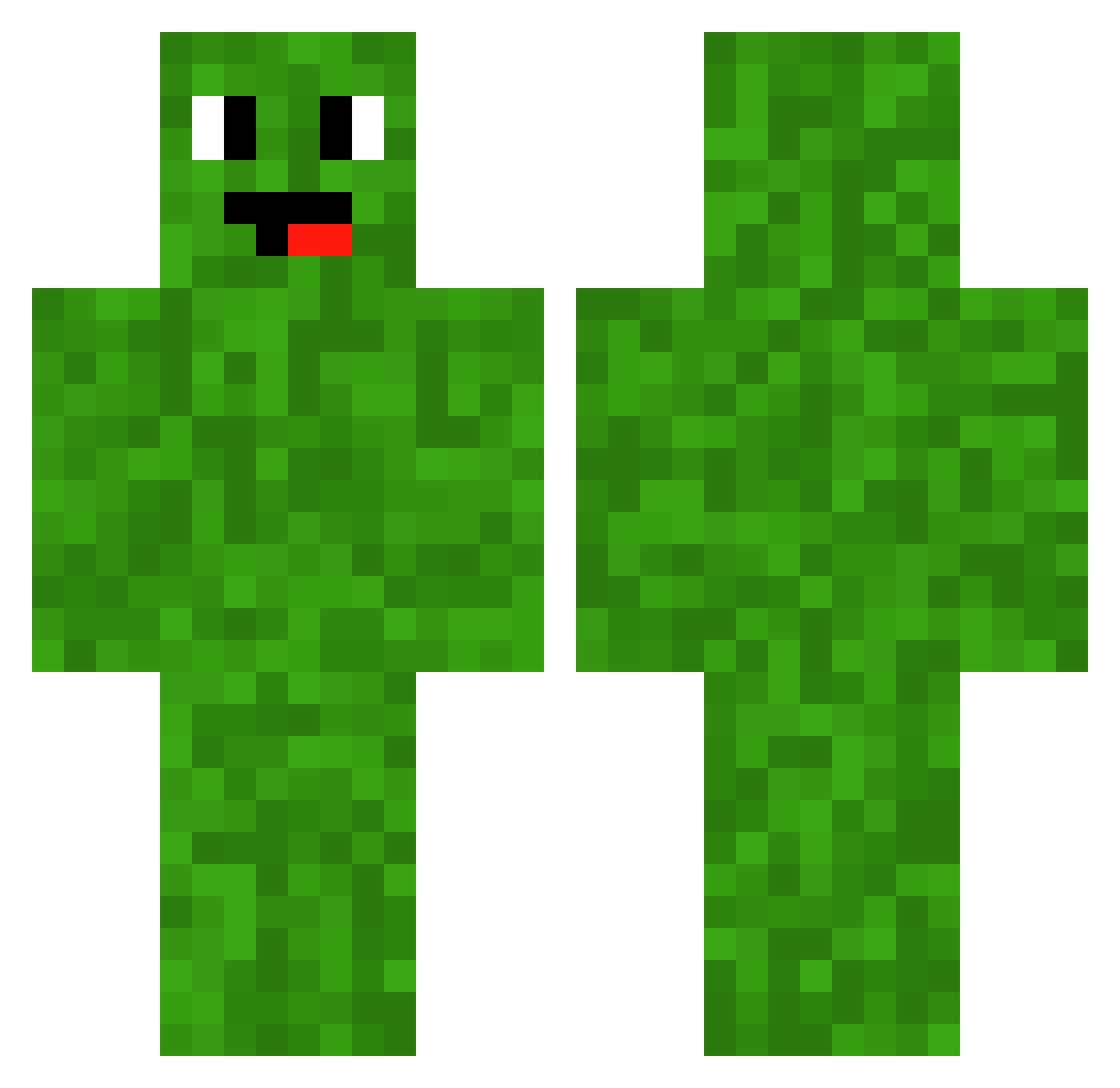 Pikcel Minecraft skin, front and back view