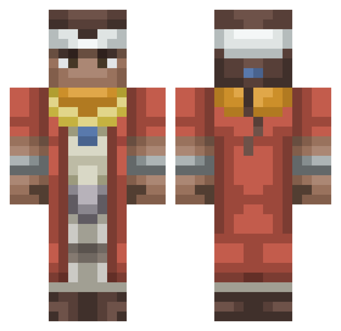 Fl1xzQ Minecraft skin, front and back view