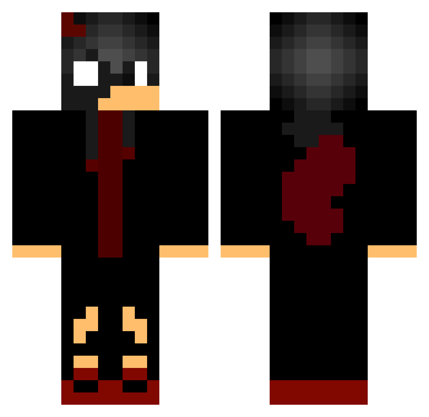 SwarePvP Minecraft skin, front and back view