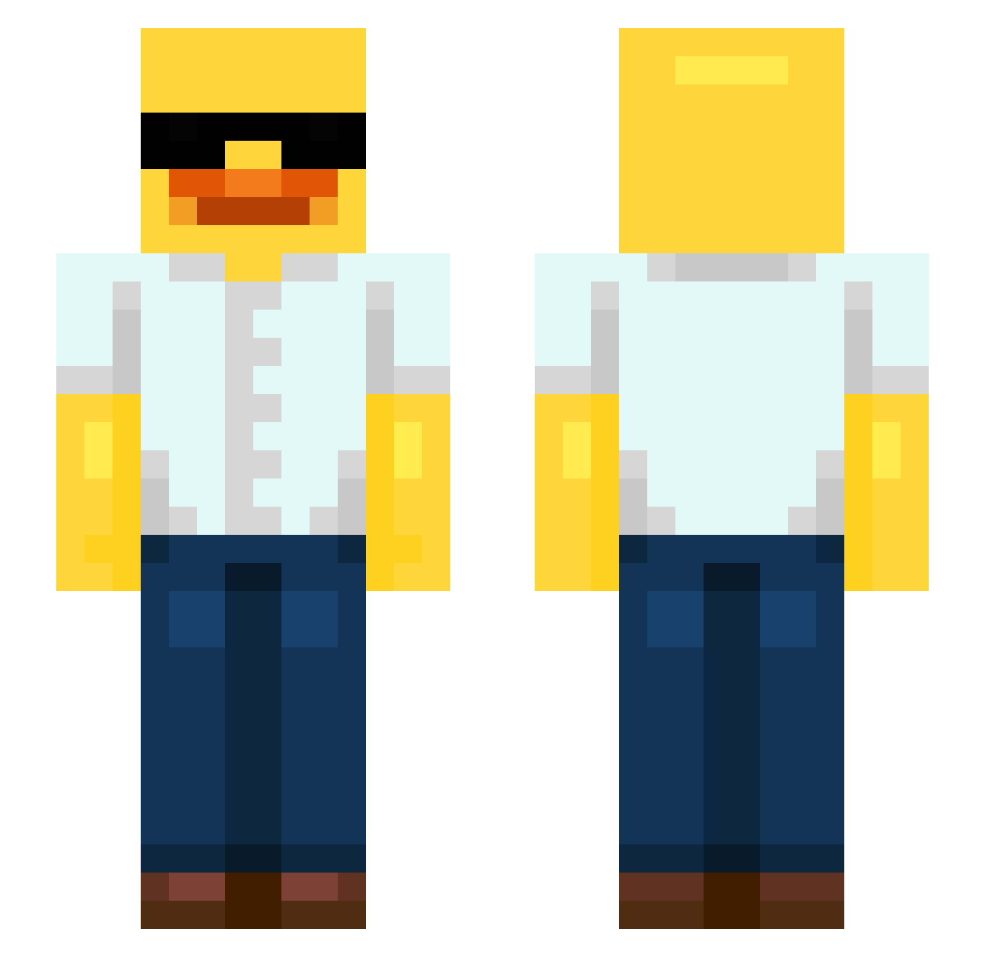perbebsum Minecraft skin, front and back view