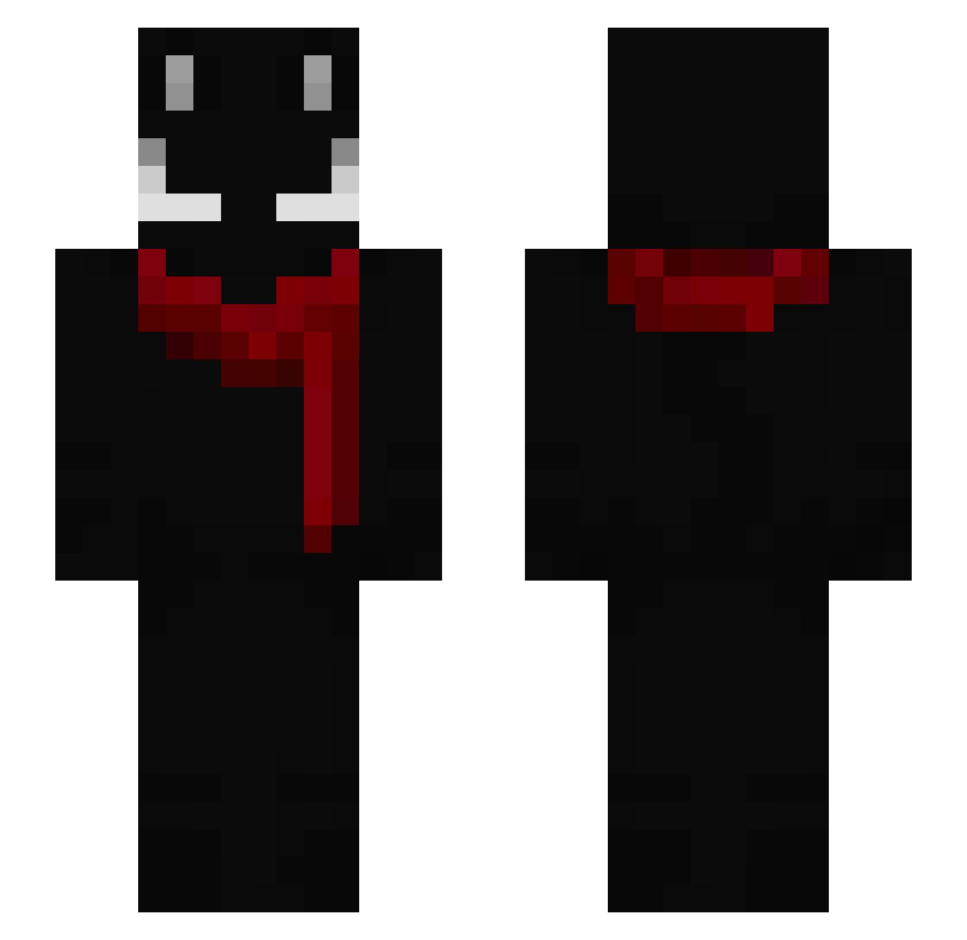 LuckyySnow Minecraft skin, front and back view