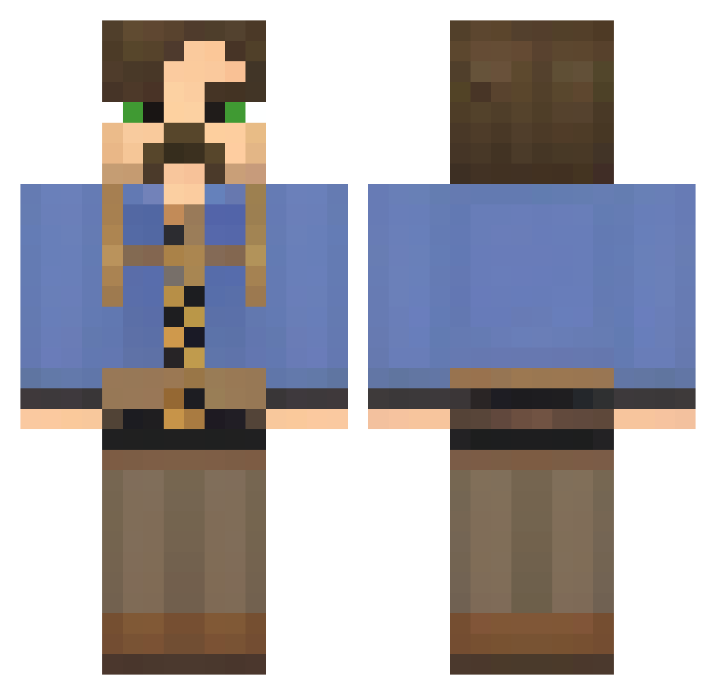 Coprit Minecraft skin, front and back view