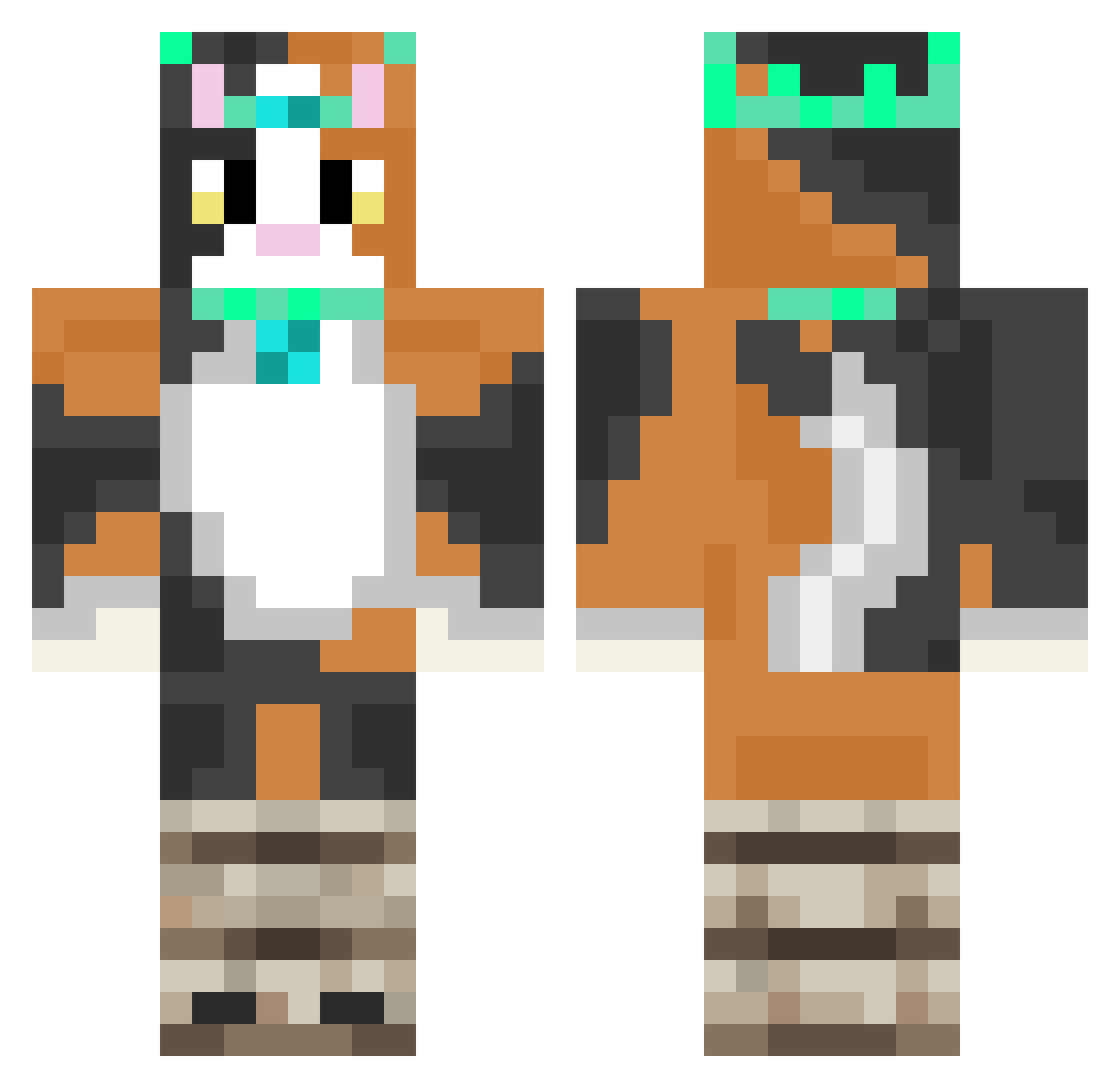 Skyadag Minecraft skin, front and back view