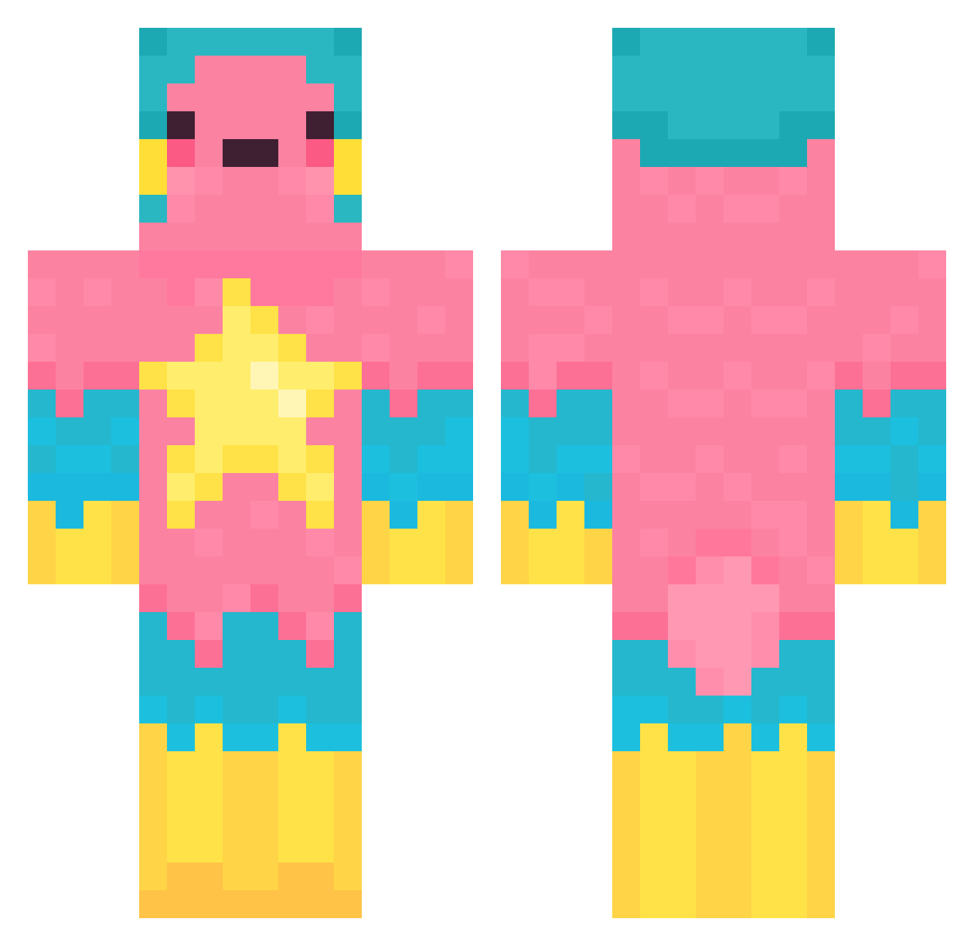 tcdispeak Minecraft skin, front and back view