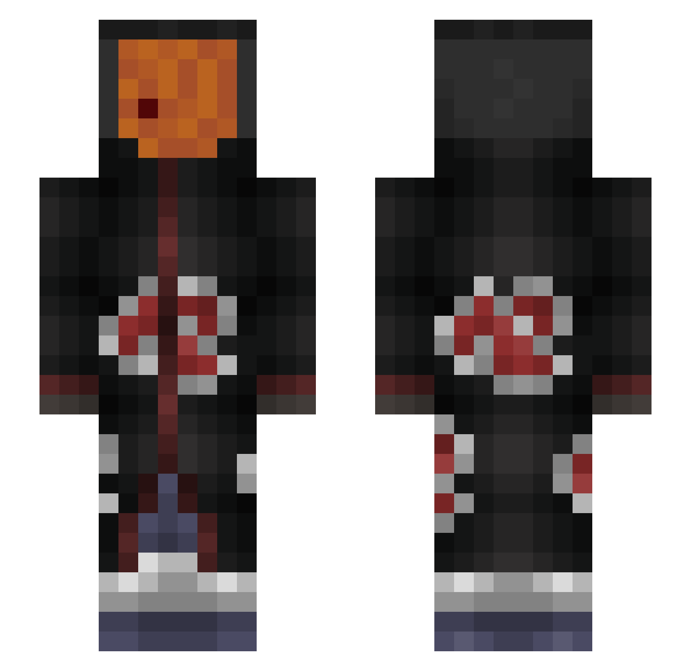 SuchNoqz Minecraft skin, front and back view