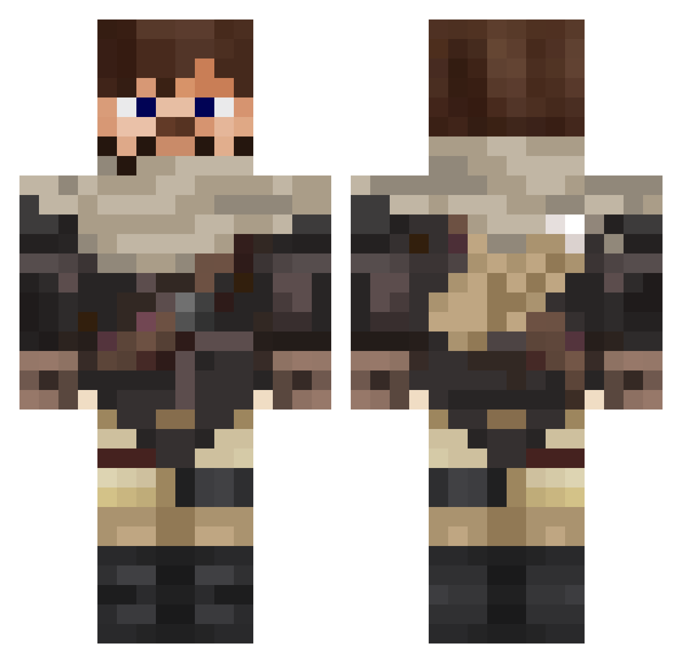 Saturah Minecraft skin, front and back view