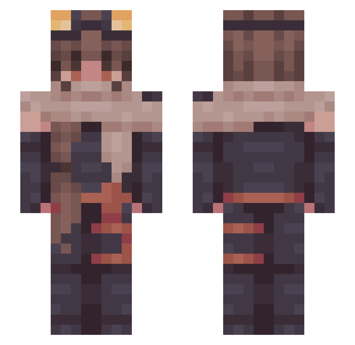 lowkey_kylo Minecraft skin, front and back view