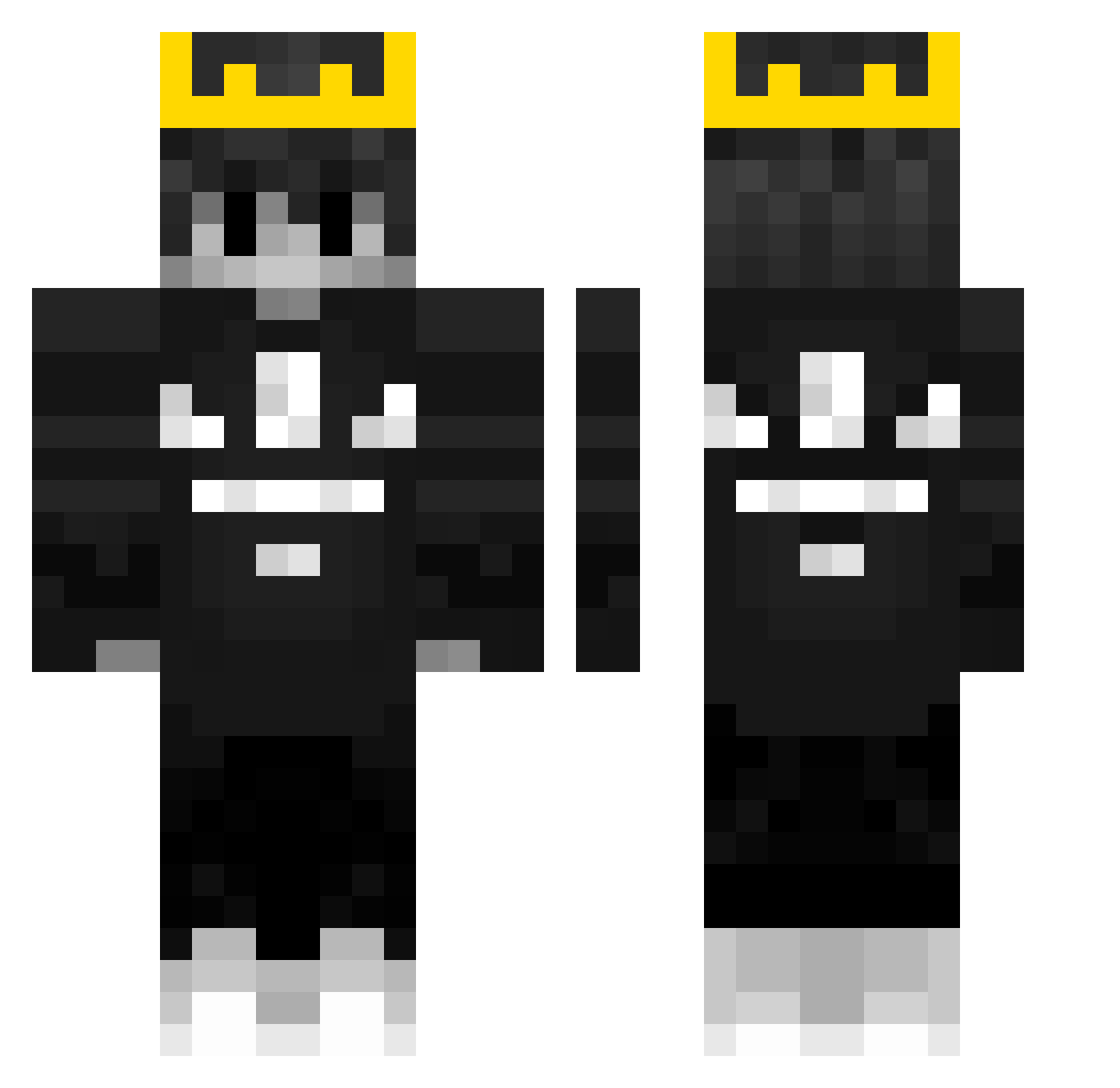 ReverseESL Minecraft skin, front and back view