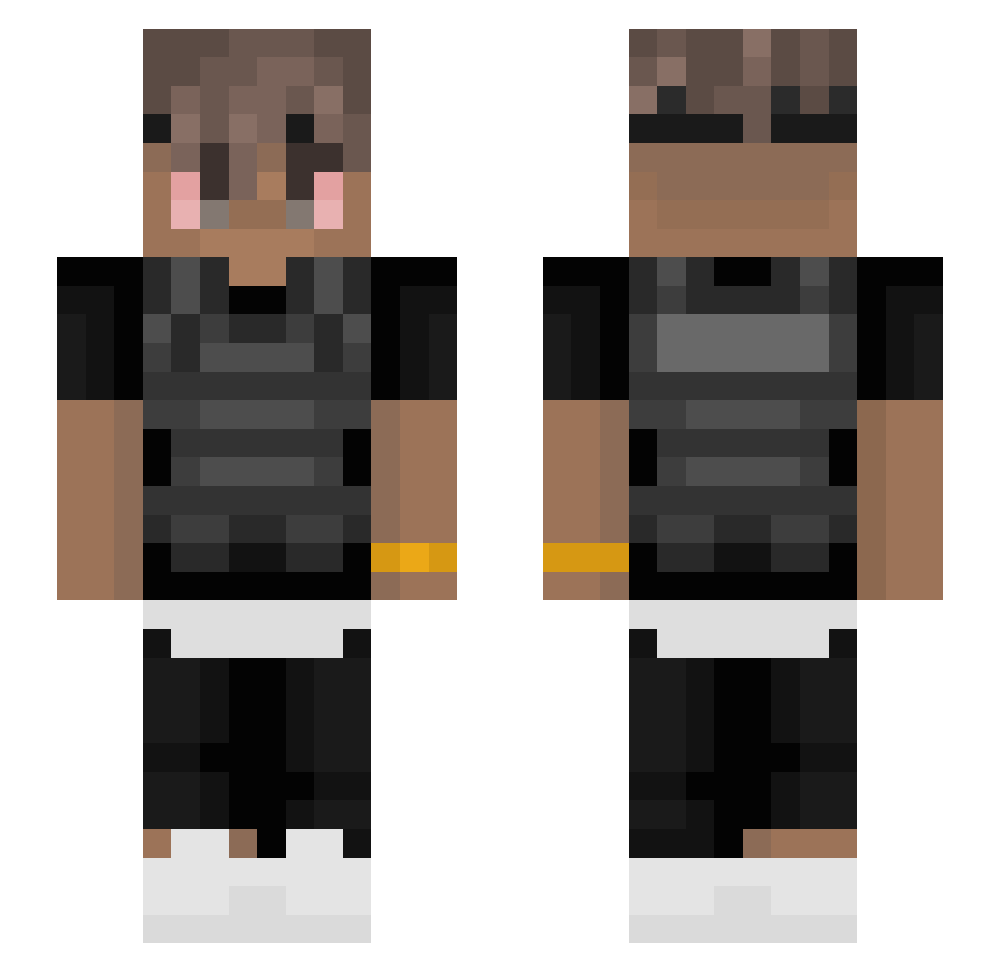 Henners Minecraft skin, front and back view